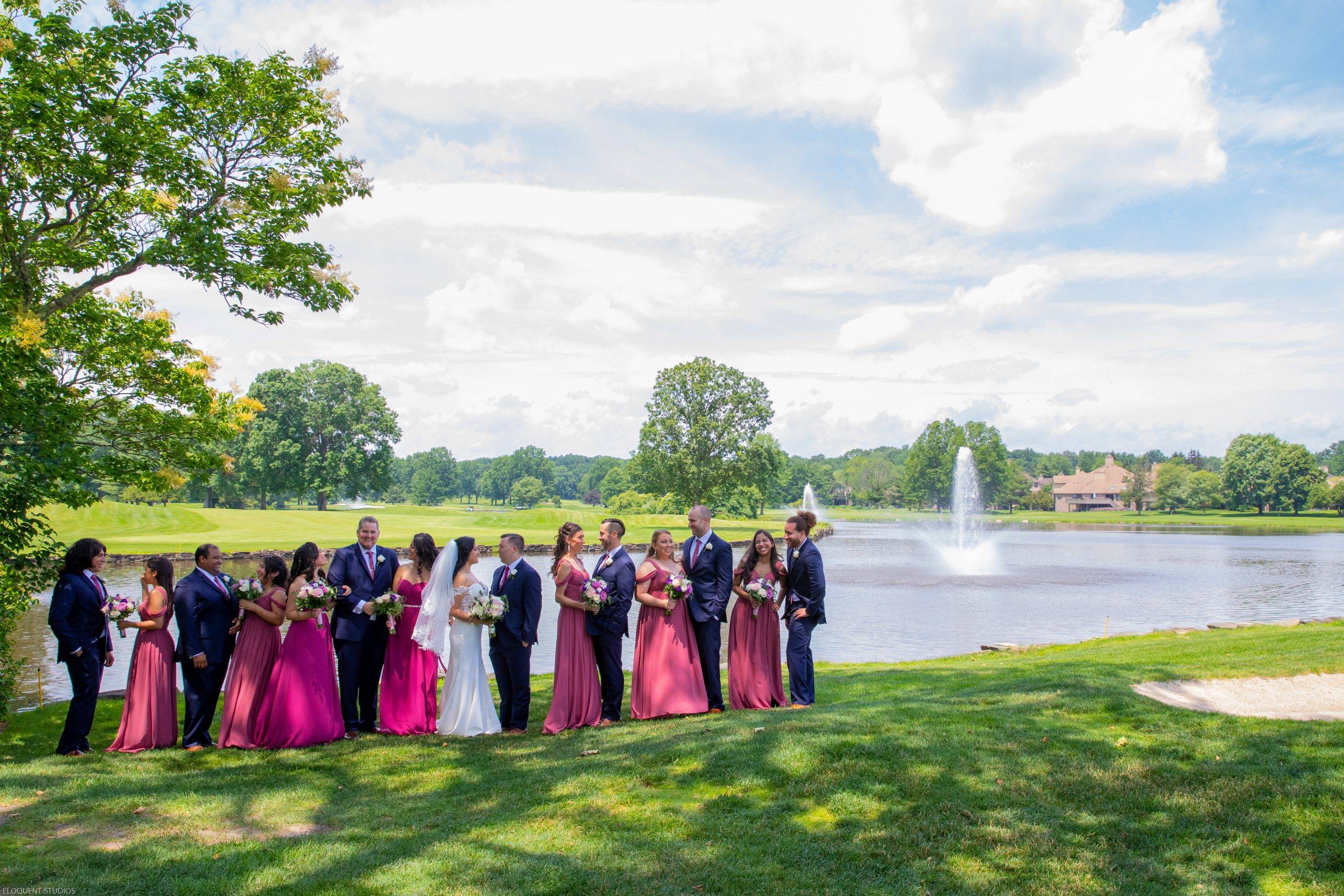 Brooklake bridal party by the lake
