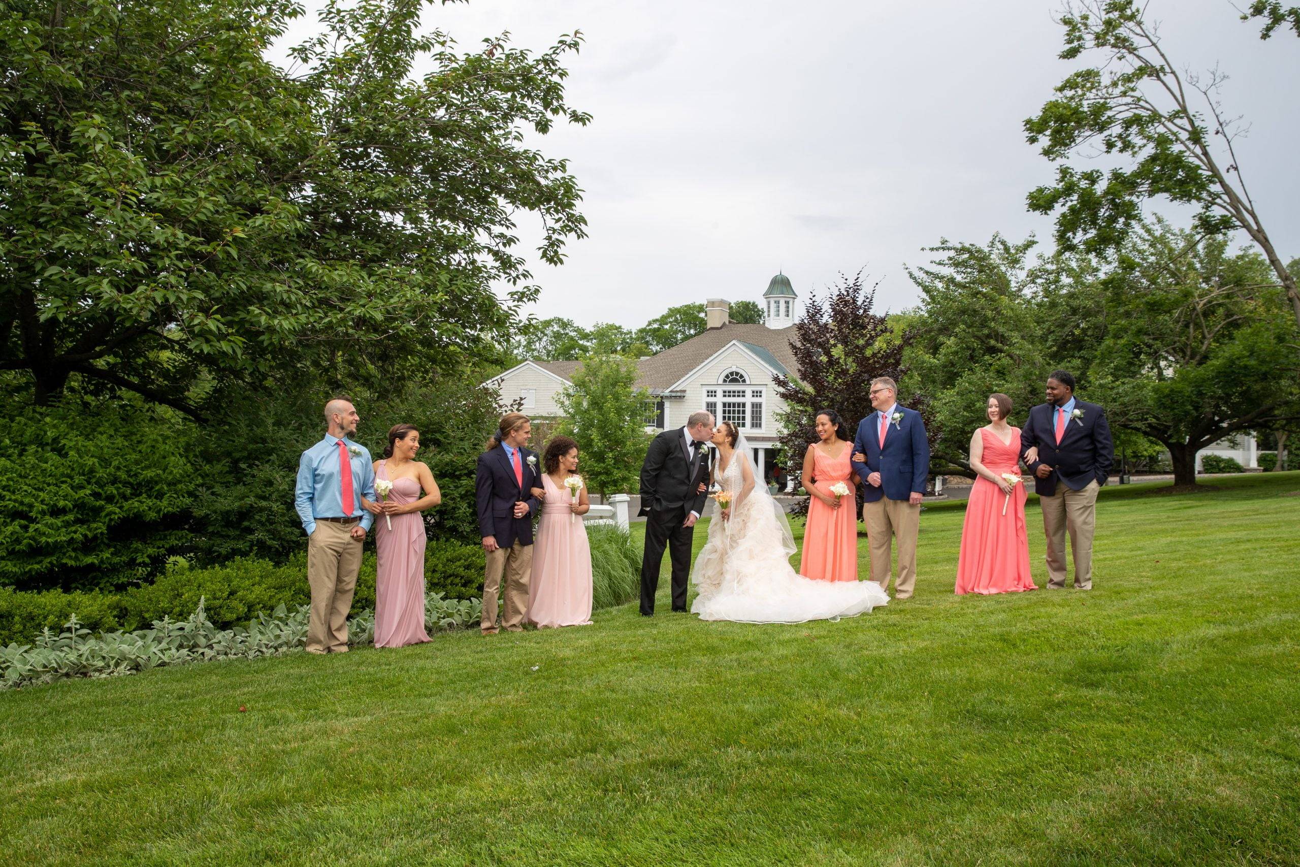 Olde Mill Inn bridal party on the grass